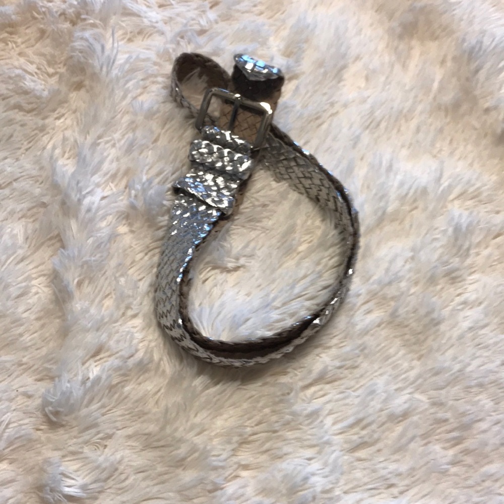 Silver braided belt